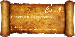 Csernyik Alexandra névjegykártya